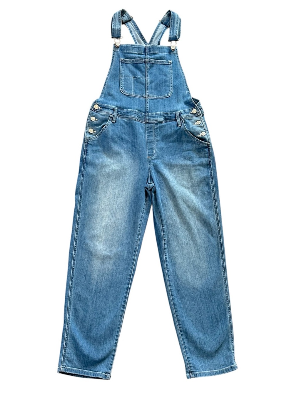 SONOMA Goods For Life stretch straight crop denim bib overalls size Medium